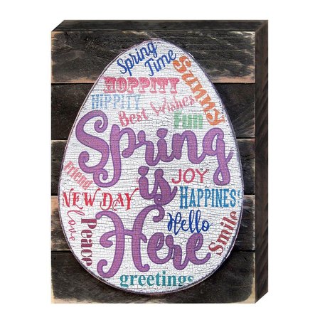 DESIGNOCRACY Spring is Here Easter Egg Art on Board Wall Decor 9871312